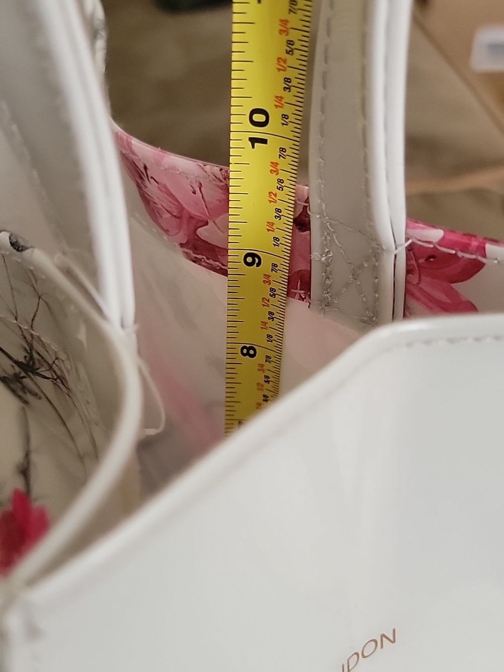 Ted Baker White Tote with Pink Floral Print - Picture 12 of 14